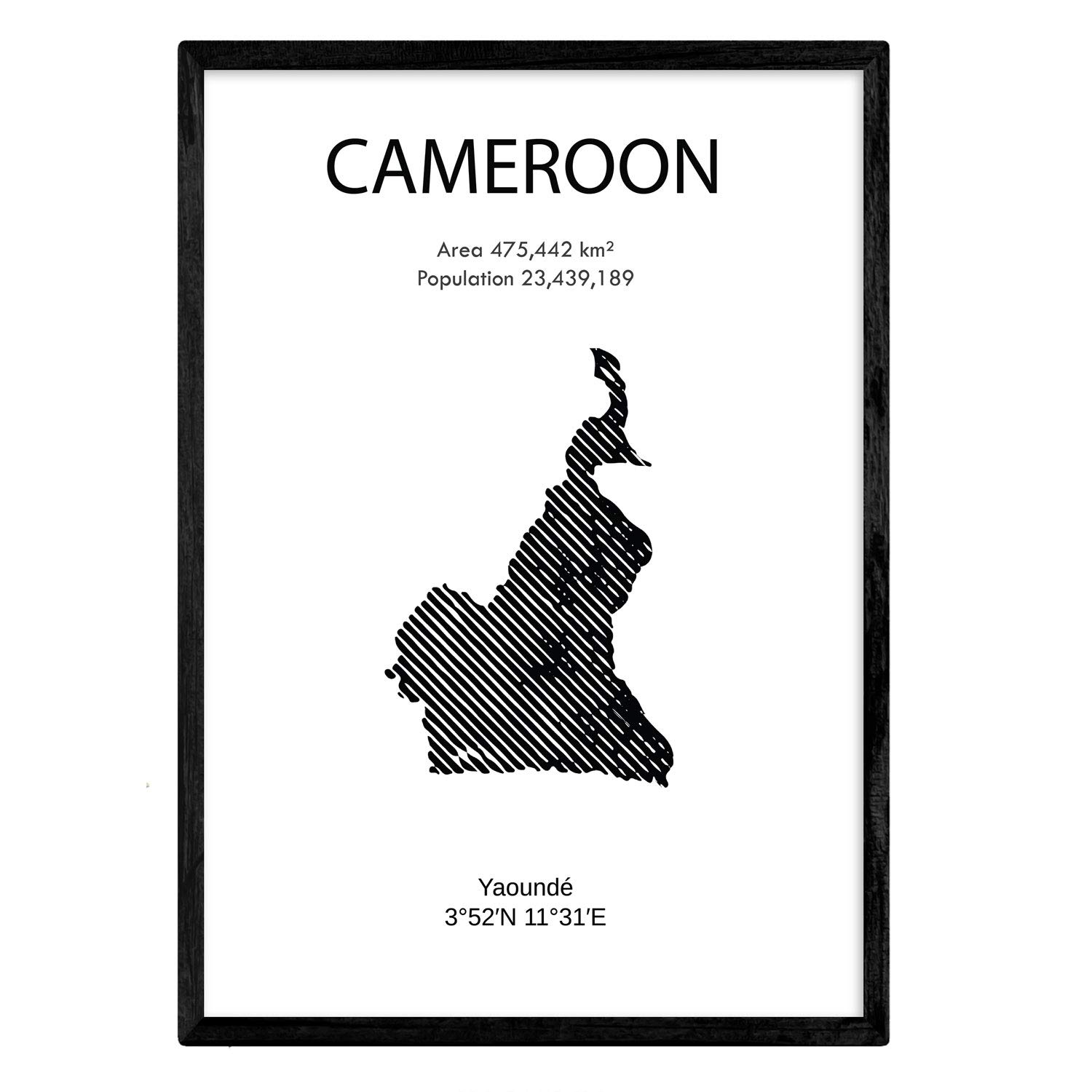 Nacnic Poster Cameroon. Sheets of countries and continents. A4 size