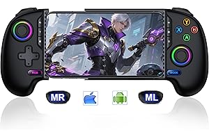 MystNova Wireless Phone Controller for iPhone/Android with Hall Joystick/Trigger, Mobile Gaming Controller Support Xbox Cloud, Steam Link, Call of Duty, Roblox, Cloud Android iOS Controller (Black)