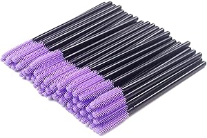 BIHRTC Pack of 100 One-Off Disposable Silicone Eyelash Mascara Brushes Wands Applicator Eyebrow Brush Makeup Tool Kit Set (To