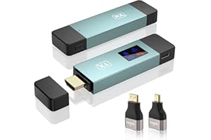 BRAIDOL 2025 Upgraded Wireless HDMI Transmitter and Receiver, LED Display, 4K Decode 1080P@60Hz Ultra HD Video Output, Plug&Play 5G+2.4G for Video and Audio to Monitor from PC/Projector/TV Box