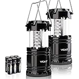 Vont 2 Pack LED Camping Lantern, Super Bright Portable Survival Lanterns, Must Have During Hurricane, Emergency, Storms, Outa