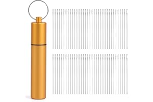 GarfxG 70 pcs Beading Needles Size 10 Fine Beading Needles for Jewelry Making, 1.26" Length Straight Seed Beads Needles with Metal Storage Tube for Bead & Sequin Embroidery Crafting DIY