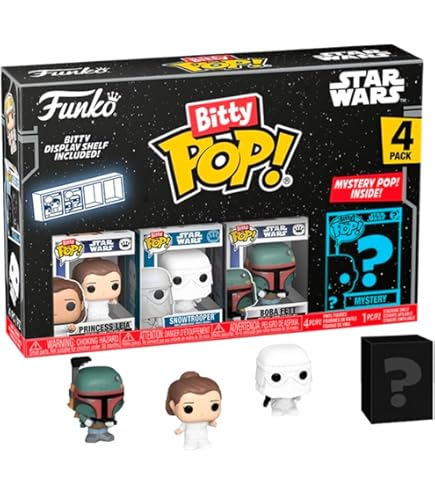 Funko Bitty Pop! Star Wars 4個セット Funko Bitty Pop Star Wars Mini Toys 4 Personagens + Display - Game