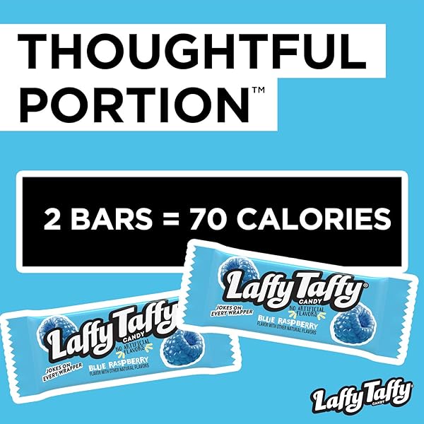 LAFFY TAFFY CANDY, BLUE RASPBERRY FLAVORED, INDIVIDUALLY WRAPPED CANDY (145 PIECES)