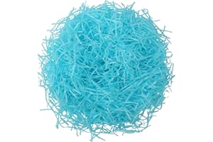 LKQBBSZ Multicolor Easter Bsket Crinkle Cut Paper, 5 Colors Paper Shred Easter Grass Recyclable Paper Grass for Easter Gift Basket Boxes Filler Easter Party Decoration Supplies (Blue)