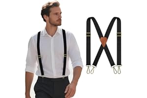 Nfijnlt Suspenders for Men Heavy Duty Elastic, 1.5 Inches Mens Suspenders for Jeans, Adjustable Work X-Back Men's Suspender for Dress Pants