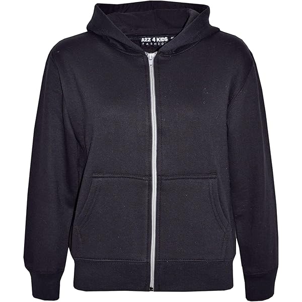 A2Z 4 Kids Chaqueta De Forro Polar Liso Con Capucha Y Cremallera Estilo Cremallera 5-13 Para Niños, Nuevo Estilo Azul Marino