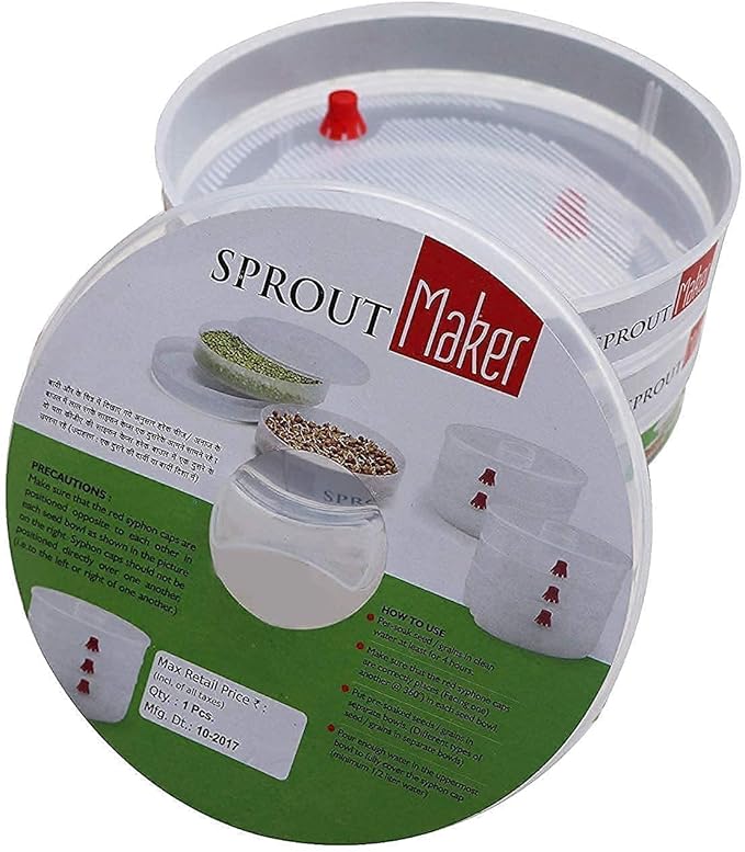 Topex Plastic Sprout Maker Box Sprout Maker with 3 Container Organic Home Making Fresh