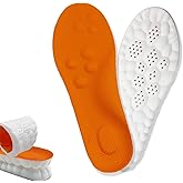 2026 New Steppers Insoles for Men & Women,4D Cloud Massage Memory Foam Insoles with Arch Support for All-Day Comfort(Orange, Men 9 / Women 10)