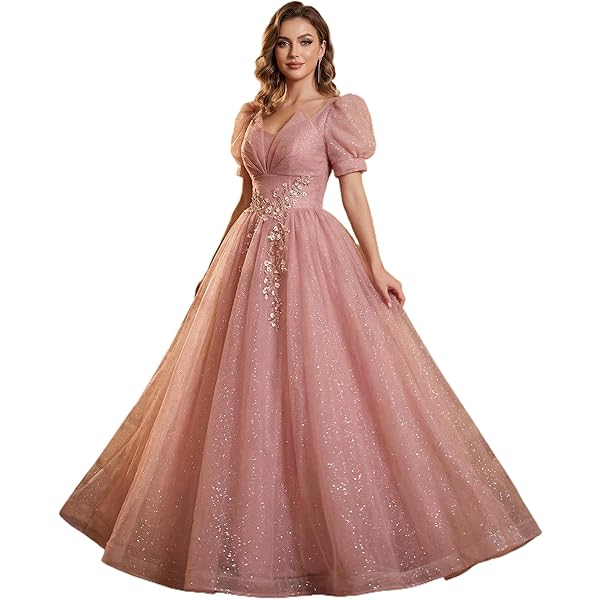 Amazon.com: Vintage Puffy Sleeve Prom Dresses Long Ball Gowns Beaded Satin  Princess Evening Party GownBlackUS0: Clothing, Shoes & Jewelry