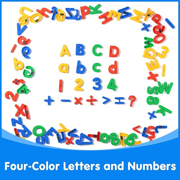 ODOORGAMES MAGNETIC TRAY WITH 95 MAGNETIC LETTERS & 36 ALPHABET FLASH CARDS – KIDS DRY ERASE BOARD, MAGNETIC BOARD FOR KIDS & CLASSROOM LEARNING TOOL (CYAN)