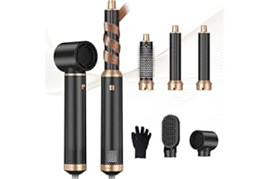 TRYLATER 5 in 1 Blow Dryer Brush, Negative Ion Hair Dryer Brush Set Upgrade Hot Air Brush Air Styler Curling Wrap Air Curler, Curling Iron Hair Styling Tools As A Gift for Straight/Curl/Drying/Smoothing