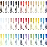 60 Pieces Zipper Pulls 12 Colors Nylon Cord Zipper Tag Replacement for Clothes, Luggage, Backpacks, Jackets,Handbag Tents, Sweatshirt