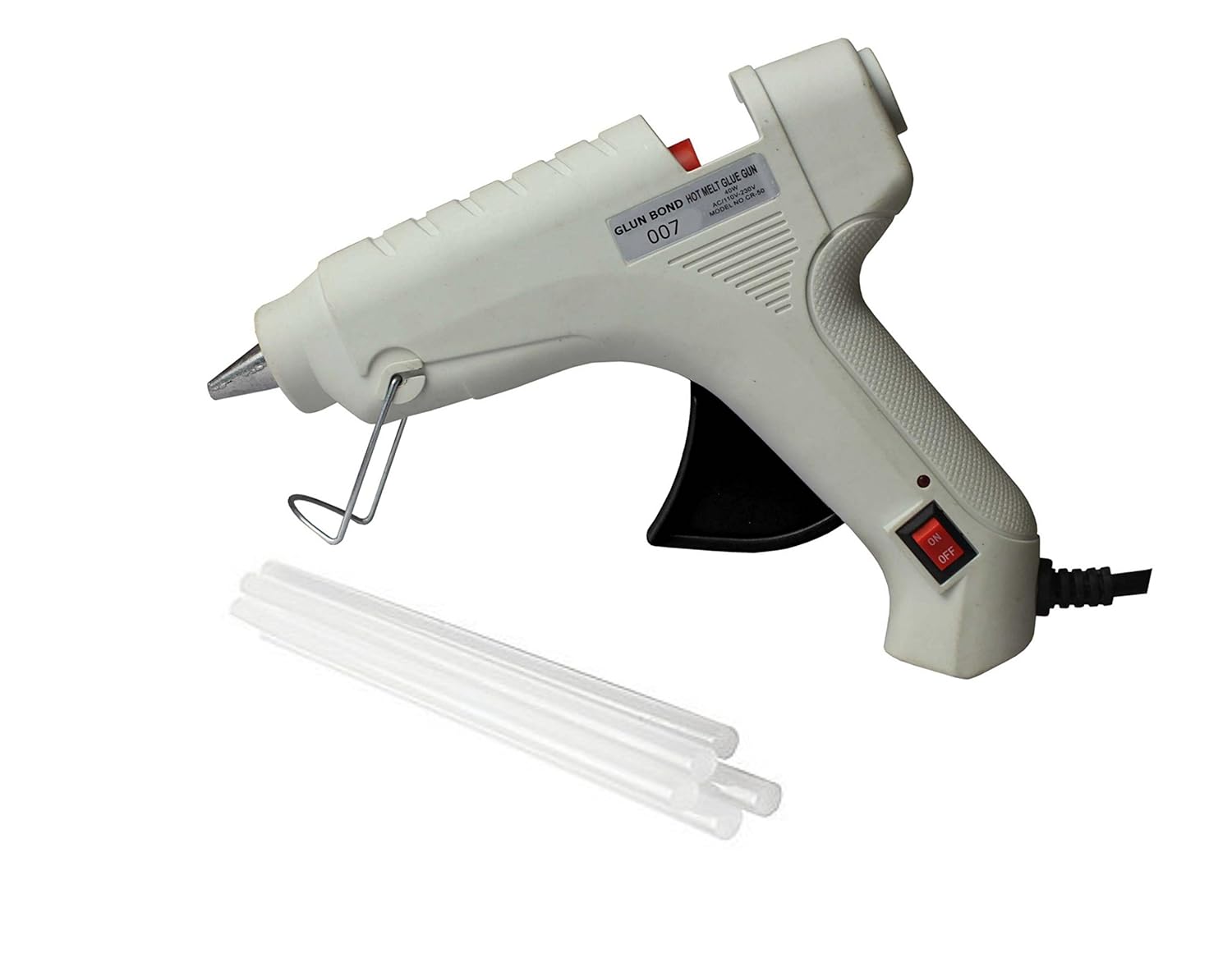 GLUN 40W Hot Melt Glue Gun with On and Off Switch, Indicator and Glue
