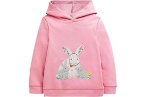 Joketiger Girls Boys Unisex Hoodie Animals Dogs Applique Embroidered Print Pullover Kids Long Sleeves Sweatshirts