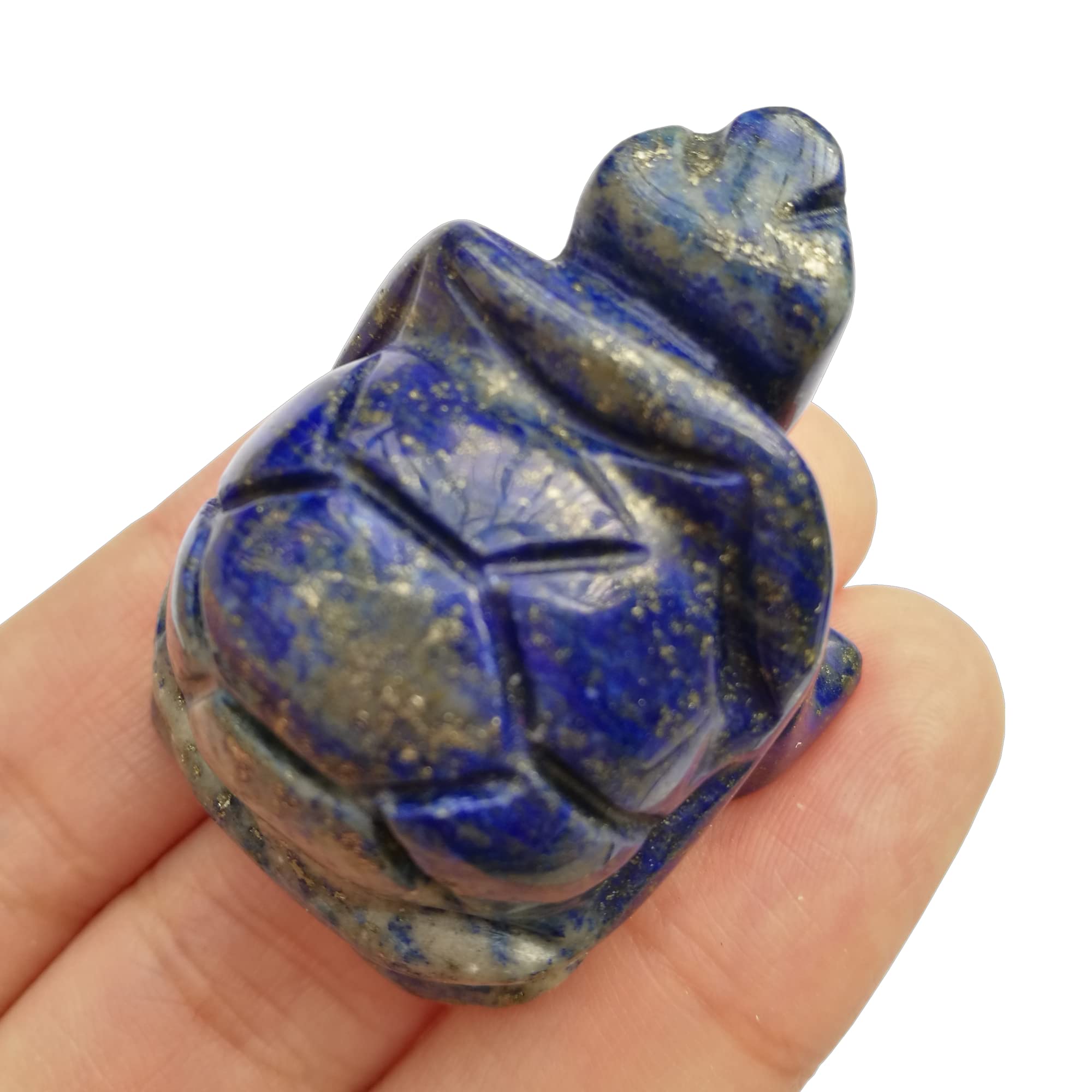 Manekieko Natural lapis Lazuli Tortoise Crystals and Healing Stones, 35mm Carved Animal Collectible Sculpture Fengshui Healing Crystal