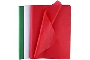 FEPITO Lot de 60 feuilles de papier de soie de Noël - 50 x 35 cm - Pour bricolage et loisirs créatifs - Sacs cadeaux - Décora