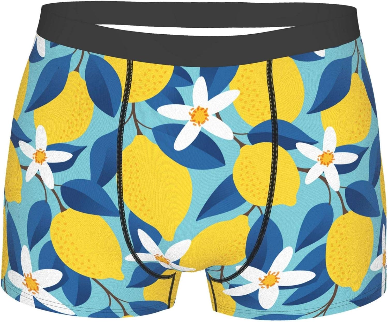 Mens Boxer Briefs Yellow Lemons Underwear Breathable Boxer