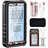 Digital Multimeter Tester, Smart Digital Multimeter 6000 Counts with Auto Ranging Digital Voltmeter Measures Voltage Current Resistance Continuity for Electricians,DIY (620C Black)