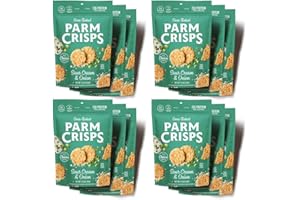ParmCrisps – Sour Cream & Onion Cheese Parm Crisps, Made Simply with 100% REAL Cheese | Healthy Keto Snacks, Low Carb, High Protein, Gluten Free, Oven Baked, Keto-Friendly | 1.75 Oz (Pack of 12)