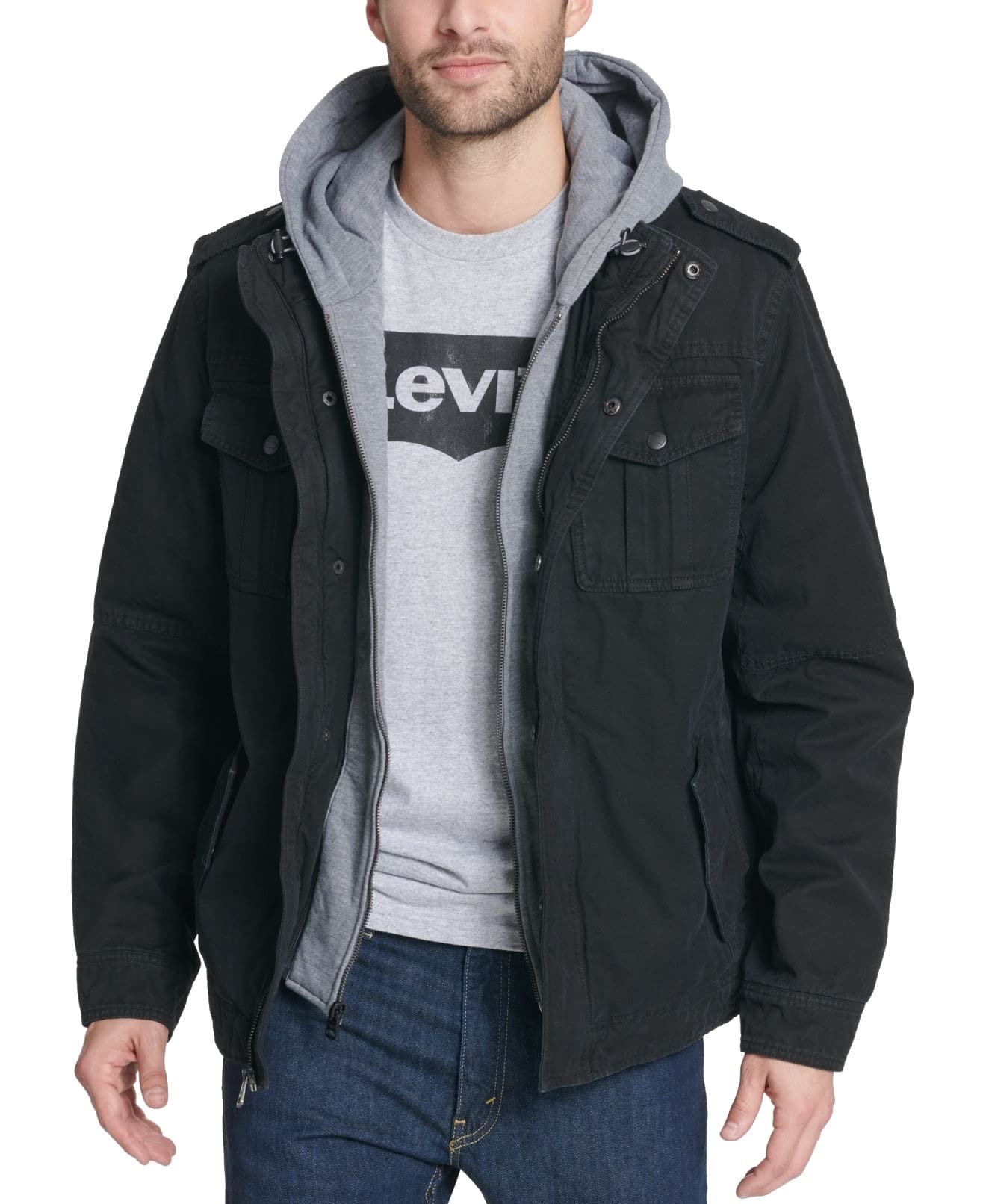 Levi's Men's Washed Cotton Military Jacket with