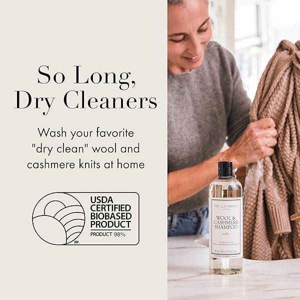 THE LAUNDRESS WOOL & CASHMERE SHAMPOO, DOUBLE CONCENTRATED, CEDAR SCENT, WOOL DETERGENT, WOOL WASH, CASHMERE SHAMPOO, 16 FL OZ