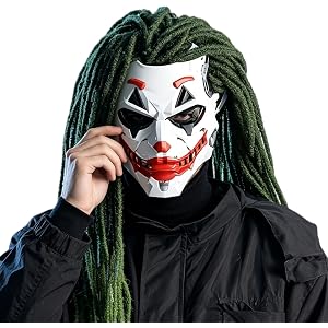 NECHARI Sci-Fi Cyber Mechanical Mask, Adjustable Full Face Cosplay Mask Halloween Costume Accessory