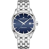 Hamilton Jazzmaster Gent Quartz Men's Watch, 40mm Stainless Steel Case | Swiss Made, Blue Dial Analog Watch, Water Resistance 50m, Sapphire Crystal, Stainless Steel Strap