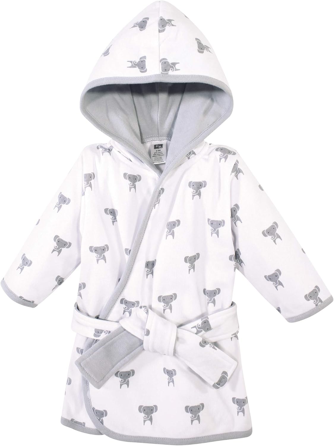 Hudson Baby Unisex Baby Cotton Rich Bathrobe, Modern Elephant, 0-9 Months: Baby