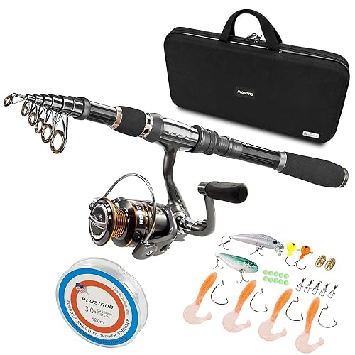 PLUSINNO Fishing Rod, Telescopic Fishing Rod and Reel Combo, Collapsible  Travel Fishing Pole Rod Starter Kit, Carbon Fiber Fishing Rods and 12 +1  Bearings Steel, Fishing Gear Kit for Men Adults in