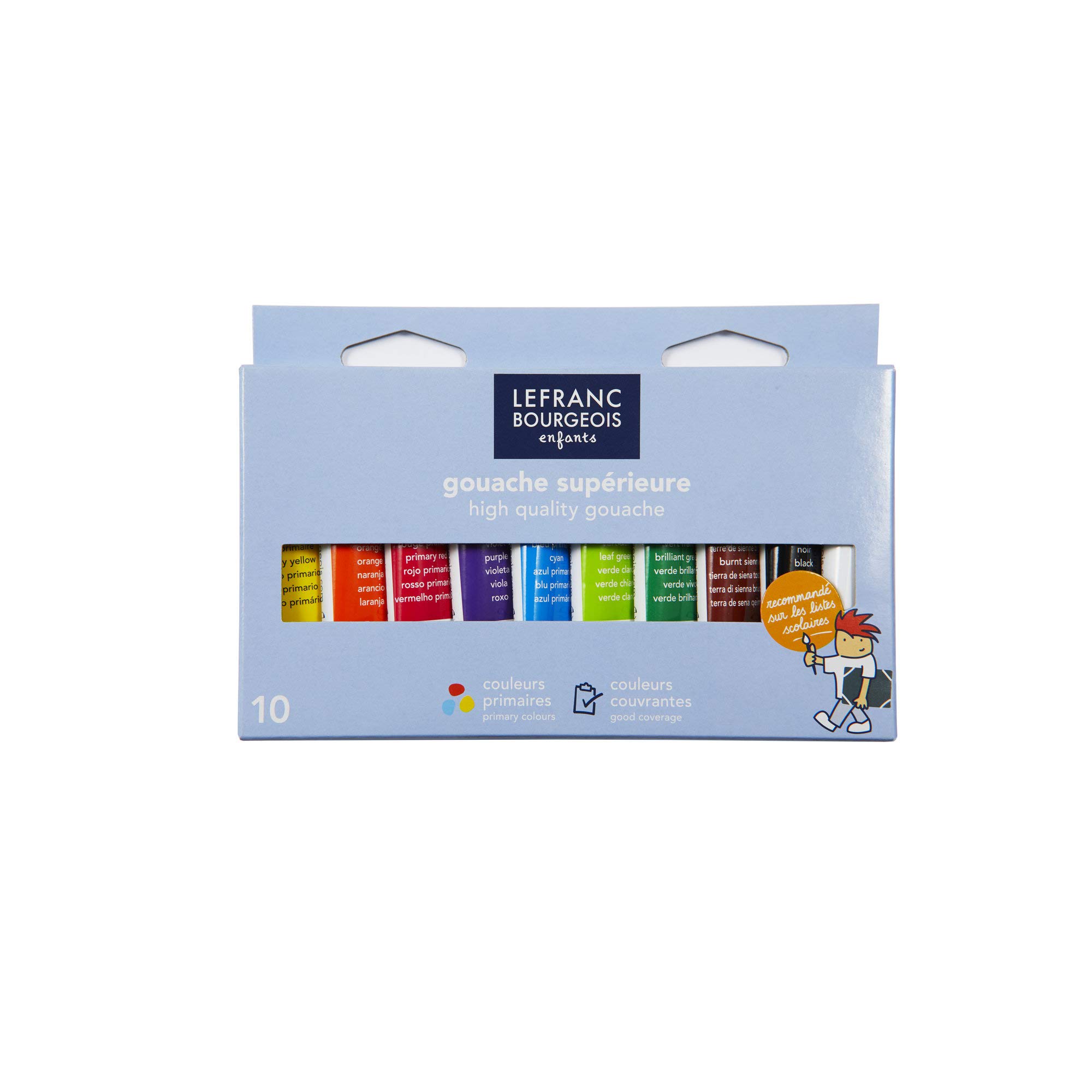 Lefranc & Bourgeois 807492 School Paints Gouache in 20 ml Tubes, Ready to Use, High Coverage, Intense Luminosity, High Yield
