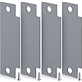 Zonon Door Strike Plate Filler with Screws Carbon Steel Strike Filler Plate T Blank 4-7/8 x 1-1/4 Inch Security Mounting Metal with Hole for Exterior Interior Latch Hardware Replacement (Gray,4 Pcs)