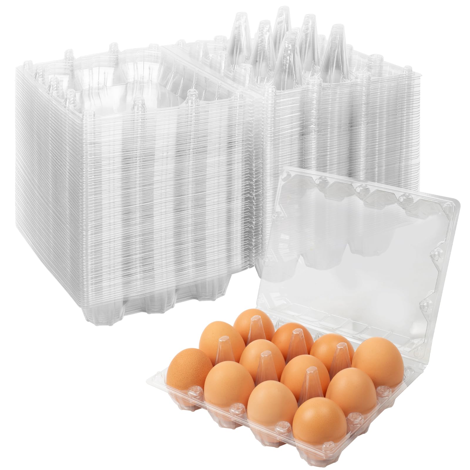 Photo 1 of 60Pack Duck Egg Cartons Cheap Bulk 1 Dozen Jumbo Egg Cartons Extra Large Egg Containers for Home Ranch Chicken Farm, Commercial Business Market Display, 3x4 Grids