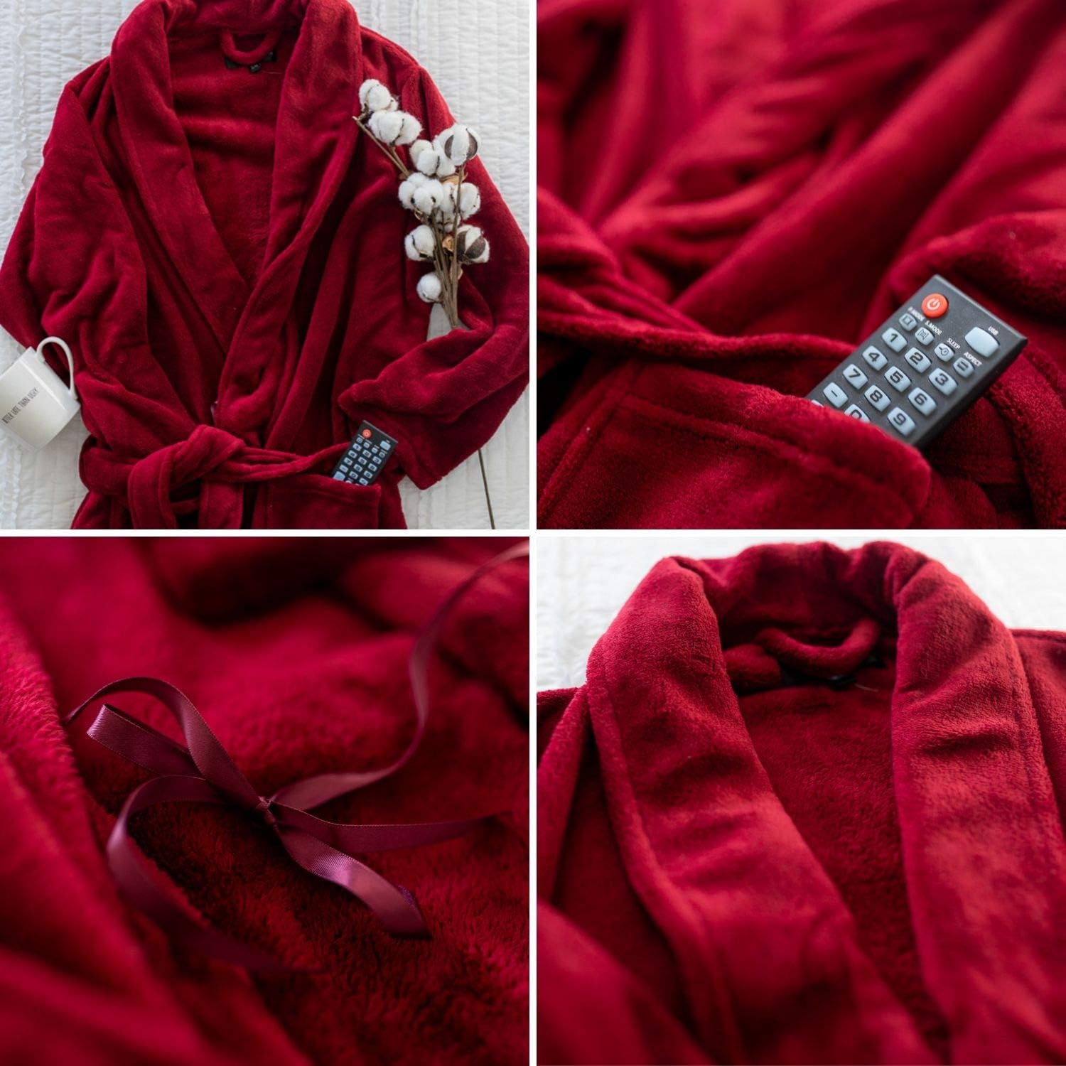 Alexander Del Rossa Men's Warm Fleece Robe, Plush Bathrobe at  Men’s Clothing store