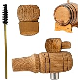Wooden Barrel Spigot, Bung &amp; Spigot Brush Replacement Set for 2 Liter Through 5 Liter Oak Aging Barrels - Accessories, Supplies for Small Bourbon Whiskey Barrel Wine Barrel Aging
