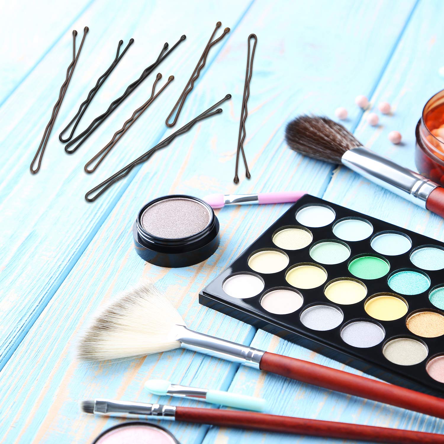 200 Pieces Bobby Pins Hair Styling Pins Assorted Size Hair Pins with Clear Storage Box, Black and Brown : Beauty