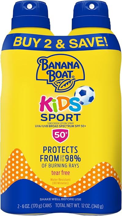 Banana Boat Kids Sport Sunscreen SPF 50 Tear-Free 6oz Twin Pack