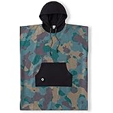 Nomadix Changing Poncho - XS - Quick Dry & Absorbent Hooded Surf & Swim Poncho - Sewn Sides for Private Changing - Front Pocket Storage - Made from Post-Consumer Recycled Materials - Camo Green