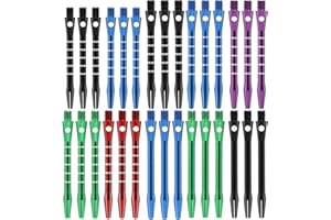 PSYQTSUARY Dart Shafts for Steel Tip, 30 Pcs 2BA Thread Aluminum Dart Shafts with Rubber Dart O Rings 50 mm/53 mm Aluminium Alloy Dart Stems Dart Replacement Parts Soft Tip Dart Accessories for Dart Sharpener