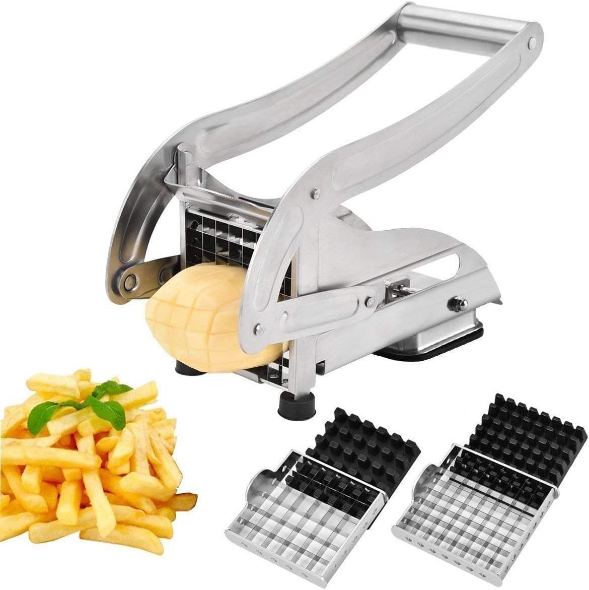 RK enterprise Mart Stainless Steel Home French Fries Potato Chips Strip Cutter Machine (26 X 9 X 12.5 cm, Steel)