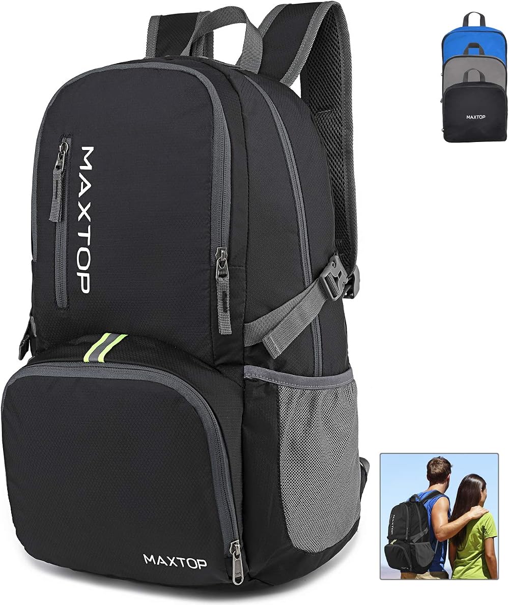 MAXTOP 50L Ultra Lightweight Packable Backpack Wet Pocket Rucksack