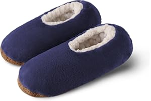 ELFJOY Mens Slipper Socks with Grippers Fuzzy House Slippers for Men Indoor Winter Warm Fleece Lined Sock Slippers