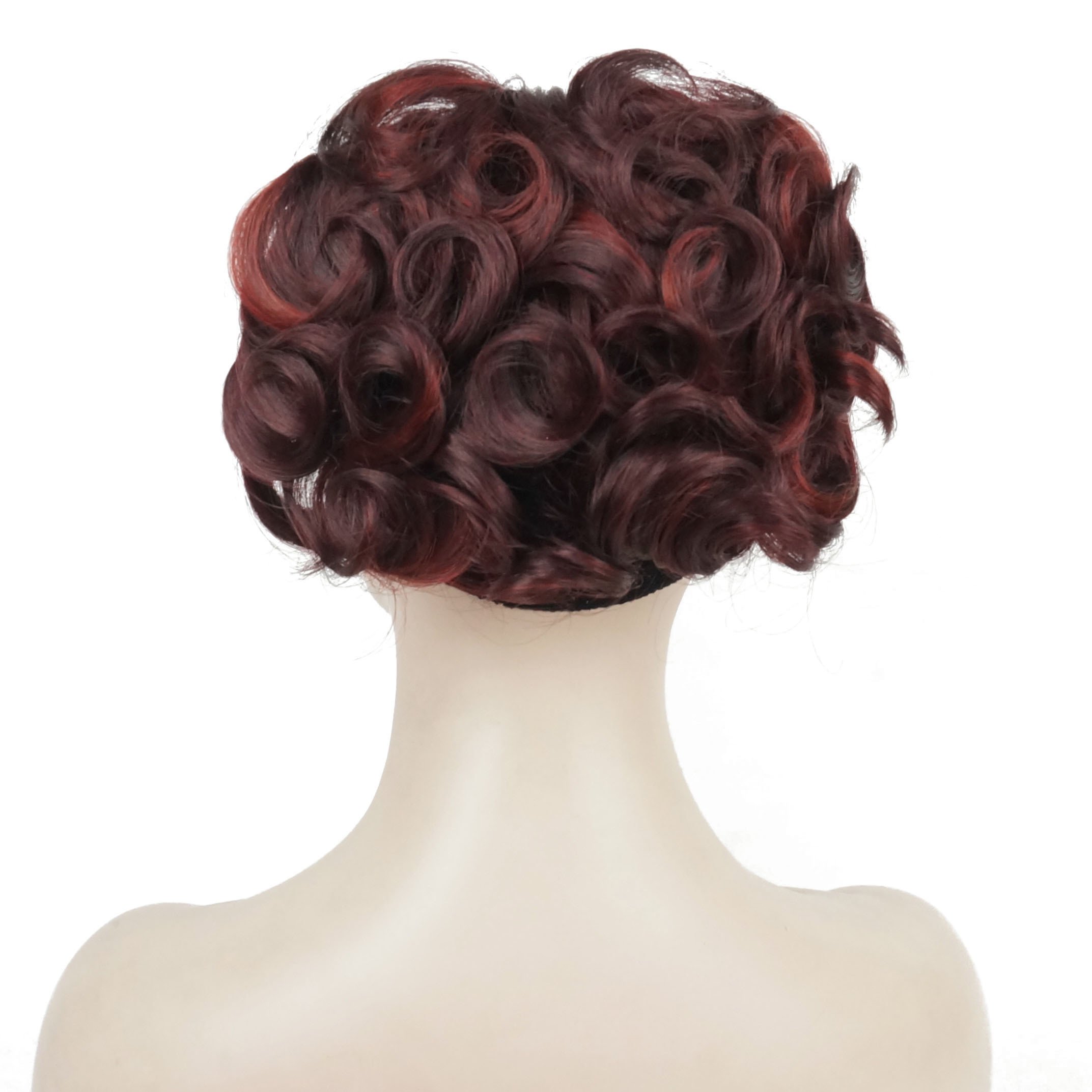 Lydell Short Messy Curly Dish Hair Bun Extension Stretch hair Combs Clip in Ponytail Extension (99B35R)