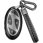 Yonmcfn Key fob Cover Compatible with Hyundai 2024 2025 Tucson Elantra Santa Fe Kona Sonata IONIQ 4-5-7 Buttons Remote Smart Key,TPU Protective case (Black)