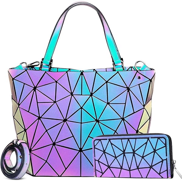 6138 Luminous Geometric Backpacks Purses and Handbags Holographic The Luminous Backpack | Geometric Holographic Backpack  main image 2
