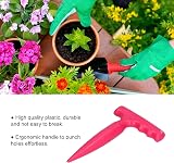 CHICIRIS Soil Puncher 18cm Plastic Garden Dibber for Seedling Planting Tool Pink view 4