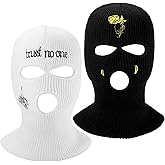 Handepo 2 Pcs 3 Hole Ski Mask Winter Warm Balaclava Full Face Knit Ski Hat Mask Knitted Full Face Cover for Men Women