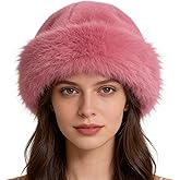 Skdgih Winter Faux Fur Bucket Hat – Fluffy Furry Winter Hats for Women, Soft Mongolian Bucket Hats for Woman Men