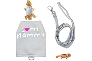 DEDODA Bearded Dragon Harness and Leash Set, Cute Lizard Reptile Small Animal Adjustable Harness Clothes with Short Leash for Walking Outdoor with Lizard Figurine Gift