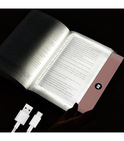 Lampada Piatta Per Libri LED Ricaricabile – 3 Colori, Timer, Portatile E Protezione Occhi Per Lettura Notturna